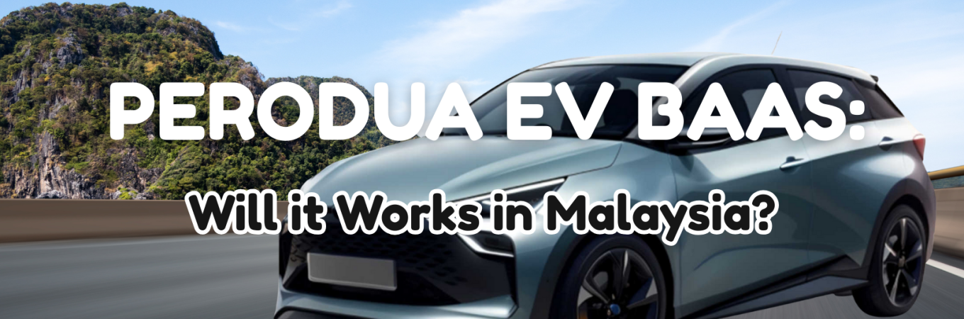 Perodua EV Battery-as-a-Service concept showing EV charging and battery leasing system