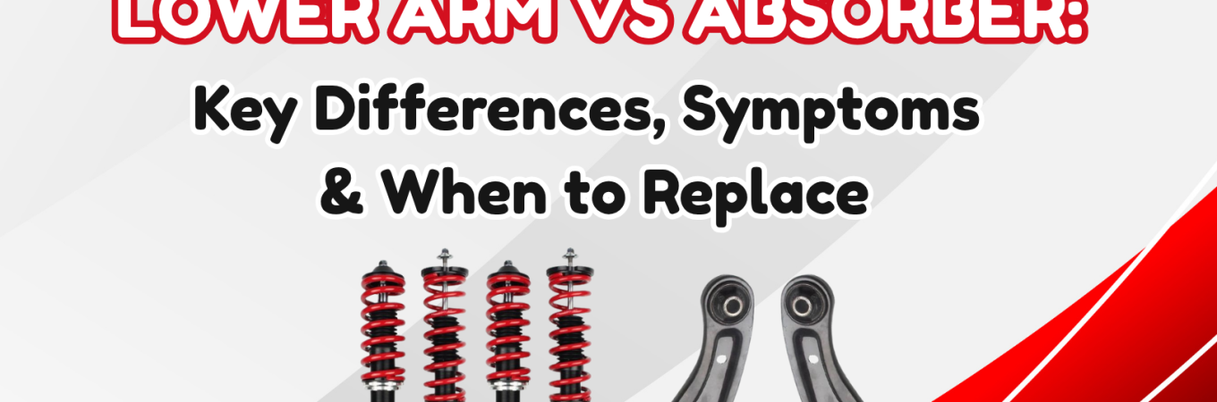 lower arm vs absorber comparison showing car suspension parts
