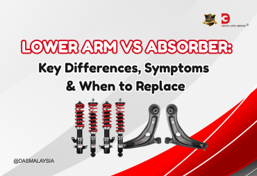 lower arm vs absorber comparison showing car suspension parts